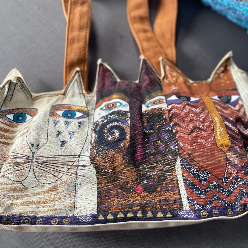 Colorful Cat Print Tote Bag